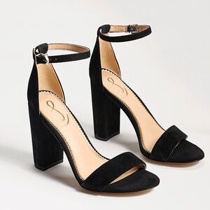 Sam Edelman Black Suede Yaro Block Heels